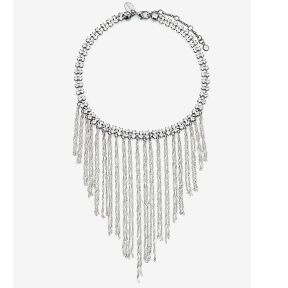 EXPRESS ✨ Rhinestone fringe bib necklace - Picture 1 of 2